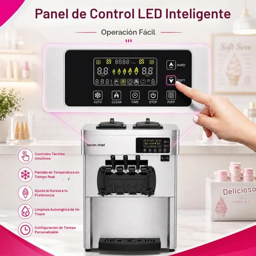Vista 4 de Máquina comercial del helado, fabricante suave de la porción