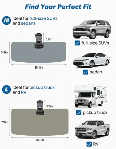 Vista 8 de JOYTUTUS Visera solar para camioneta, paquete de 2 extensores polarizados para camión, extensión universal UV400 para visera de automóvil
