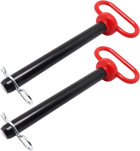 Vista 19 de Pasador de enganche de remolque, pasador de enganche de remolque de tractor de 1/2 pulgada y clip, pasadores de remolque con mango negro recubierto
