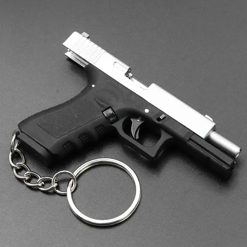 Vista 4 de DoxiGlobal G17 - Llavero táctico con diseño de balas de metal, juguetes de metal, llavero pequeño, regalo para hombres, Plateado y negro