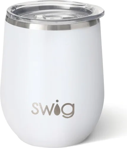 Vista 8 de Swig Life Vaso de vino de 12 onzas con tapa, acero inoxidable, apto para lavavajillas, portátil, triple aislamiento (todos los americanos)