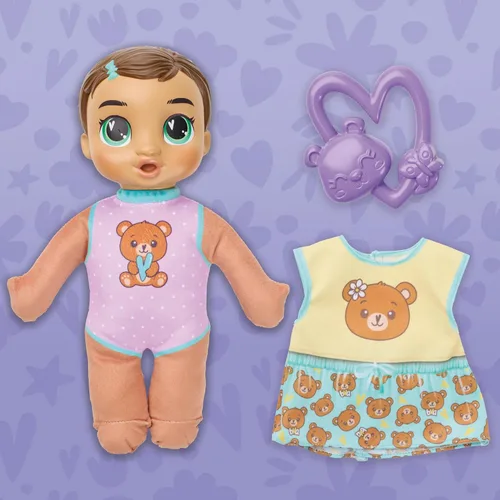 Vista 7 de Baby Alive Beary Soft Snuggles Baby Doll, pelo castaño (exclusivo de Amazon)
