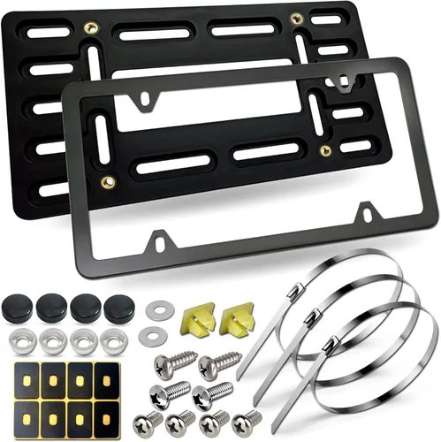 Vista 11 de BGGTMO Soporte de Soporte para Placa de Matrícula - Kit de Montaje de Placa de Matrícula Frontal, Adaptador de Montaje de Marco de Placa