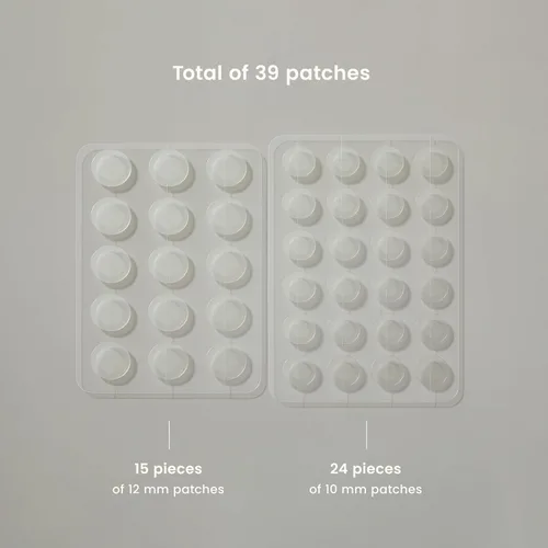 Vista 3 de JOAH Heal Me CICA Spot Patch, parches hidrocoloides coreanos para el cuidado de la piel con centella asiática, 39 parches, blanco