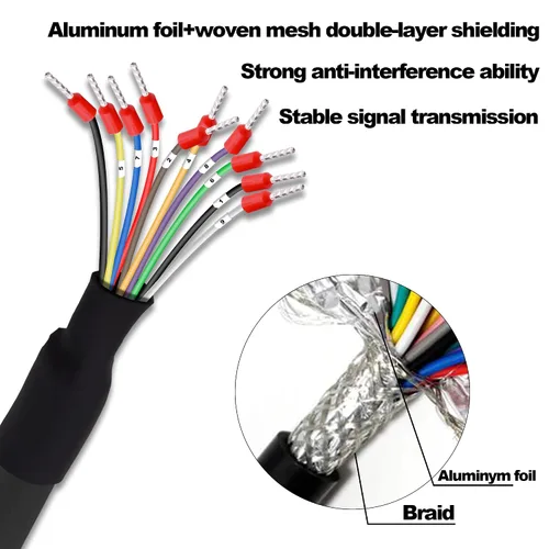 Vista 4 de DB9 conector macho RS232 RS485 9 Pin Serial Port Extension Cable D-SUB 9 Pin a cable desnudo con terminal Breakout -Negro-1M (DB9 macho)