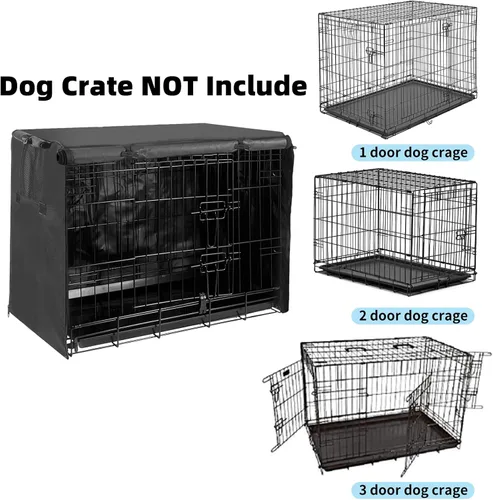 Vista 3 de Funda para perrera de 30 pulgadas, fundas pequeñas para jaulas de perro con 1, 2, 3 puertas, tela Oxford 600D impermeable para interiores