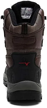 Vista 5 de NORTIV 8 - Botas de esquí de invierno con suela de goma para hombre, con aislamiento impermeable