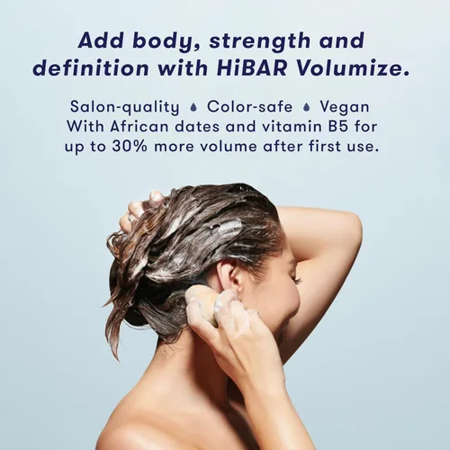Vista 2 de HIBAR - Barra de champú Volumize & Nourish Solid Body Wash Bar - Sin plástico, jabón ni parabenos