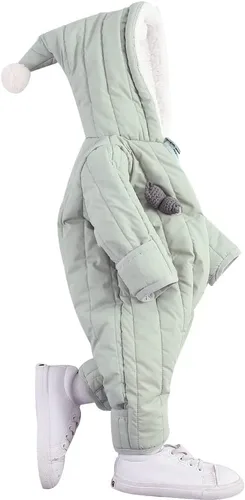 Vista 2 de YJ Back home Traje de nieve impermeable para bebé, con forro polar, para invierno, con capucha