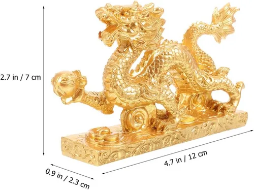 Vista 6 de Zerodeko Estatua de dragón Fengshui, año de 2024, figura de dragón del zodiaco chino, estatua de dragón auspicioso chino, decoración de año nuevo