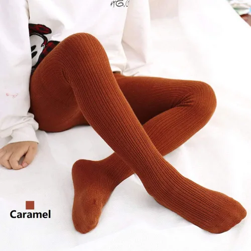 Vista 2 de CHUNG Medias de algodón para niñas pequeñas, medias gruesas de punto trenzado para invierno