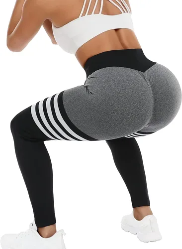 Vista 4 de A AGROSTE Leggings de entrenamiento con levantamiento de glúteos cruzados para mujer, pantalones de yoga de cintura alta, pantalones de yoga