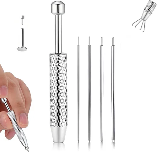 Vista 11 de Herramienta de Agarre de Bola Cónica para Perforación para Reemplazo de Joyería - Herramienta Aplicadora de Aretes de Acero Inoxidable con Parte