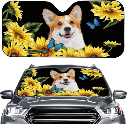 Vista 31 de Talayituse Parasol para parabrisas de automóvil, diseño de gato divertido 3D, ajuste universal, para automóvil, camión, SUV, bloquea el sol