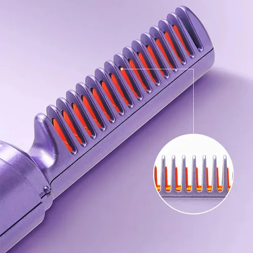 Vista 4 de Peine de peluquería de cerámica, cabello suave, sin encrespamiento en cualquier momento y en cualquier lugar, domina el encrespamiento y alisa tu