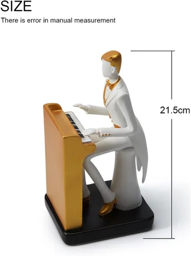 Vista 5 de HAUCOZE Estatua de músico, escultura de piano, decoración musical, regalo para amantes de la música, para estudio, sala de estar, oficina, 10