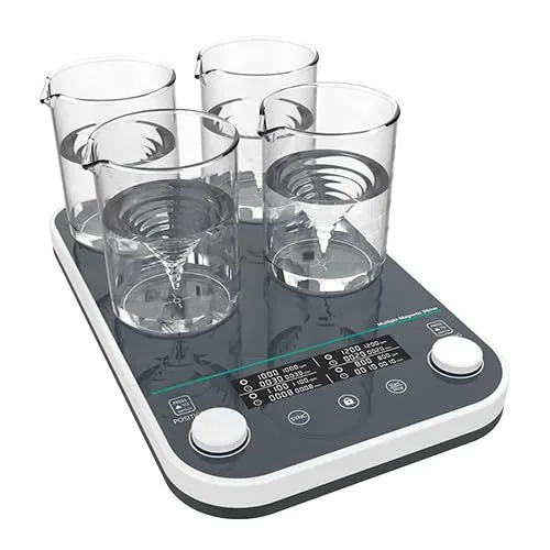 Vista 5 de Multi Point Magnetic Stirrers with Mixing Stations 4 Working Disc Size 120 * 120mm Speed Range 50-1500RPM Max. Capacity 4 * 1000ml Brushless Motor