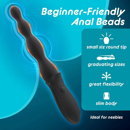 Vista 2 de Enchufe anal vibratorio para principiantes, juguete sexual para adultos, para hombres, mujeres, parejas, masajeador de próstata de silicona flexible