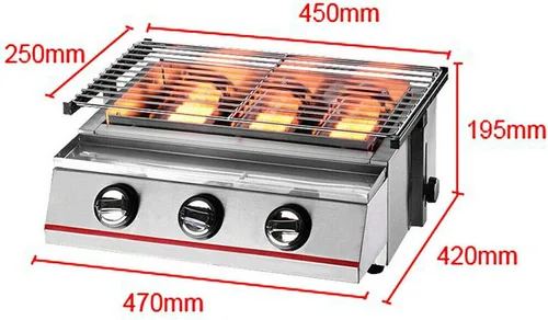 Vista 2 de Parrilla de carne infrarroja de propano – Parrilla de gas portátil para exteriores con cocción vertical, quemador individual de acero inoxidable