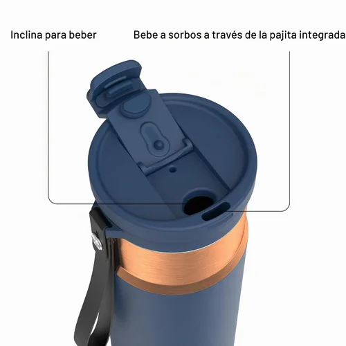 Vista 2 de Contigo DualSip - Botella de agua de acero inoxidable con aislamiento al Abismo Bronce