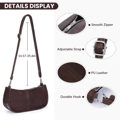Vista 4 de Shoulder Bags for Women Y2k Purse and Handbags Retro Studded Crossbody Bag Small Shoulder Purse Leather Hobo Handbag