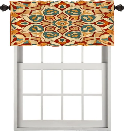 Vista 147 de Cortinas opacas de poliéster multicapa marrón con diseño de bosque natural, 2 unidades, 26 x 24 pulgadas