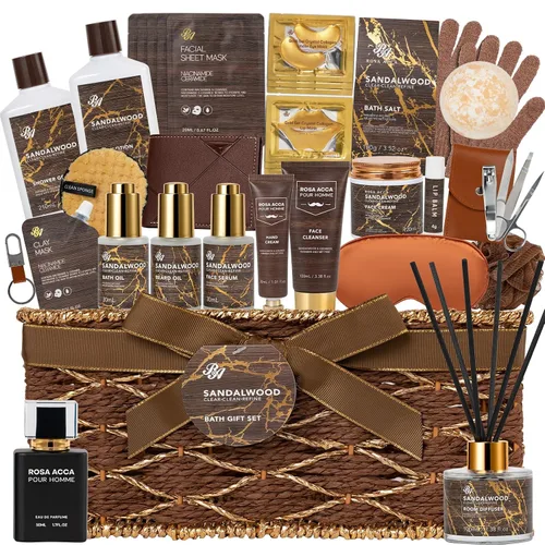 Vista 19 de 35 piezas de regalos de Navidad para mujeres y hombres, cesta de regalo de baño y cuerpo de carbón, kit de cuidado de la piel facial, regalo