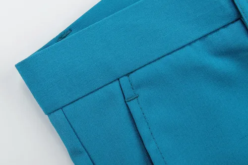 Vista 5 de MOGU Traje ajustado de 2 piezas para hombre, para baile de graduación, negocios, boda, baile (chaqueta de traje + pantalones)