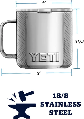 Vista 2 de Taza YETI Rambler de 14 onzas, de acero inoxidable, con aislamiento al vacío y tapa estándar Rojo ladrillo