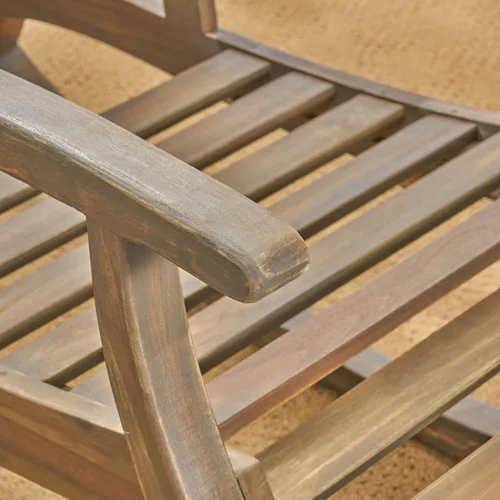 Vista 4 de GDFStudio Sunview - Sillones reclinables con mesa auxiliar para porche y patio Madera de acacia Acabado gris