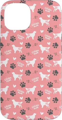 Vista 4 de Golden Retriever - Carcasa para iPhone 17, diseño de mamá y perro, diseño floral, color rosa