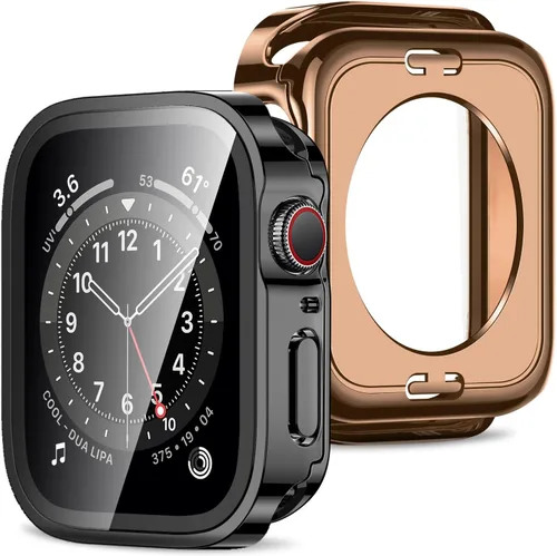Vista 24 de Amizee 2 en 1 Estuche [Paquete de 2] Compatible con Apple Watch SE 3/2/1 Series 6/5/4 40mm con Protector de Pantalla Integrado, Cubierta Protectora