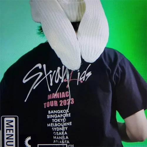Vista 6 de Camiseta Stray Kids MANIAC Encore 2023 100% algodón pesado mercancía para niños