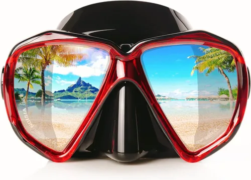 Vista 9 de Máscara de buceo panorámica HD para natación, gafas de buceo antivaho, máscara de buceo de vidrio templado, gafas de natación para adultos y jóvenes