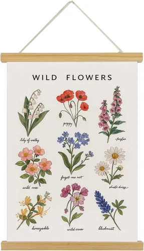 Vista 11 de XIAOAIKA Póster de hierbas aromáticas para pared, impresiones artísticas HD vibrantes y coloridas, estilo rústico de hierbas, póster para colgar
