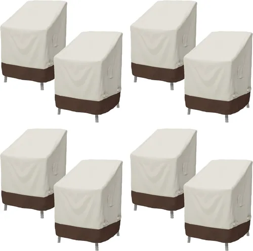Vista 11 de Amazon Basics Cubierta de muebles de patio al aire libre para silla Adirondack, impermeable, anti-UV, duradera, beige/bronceado