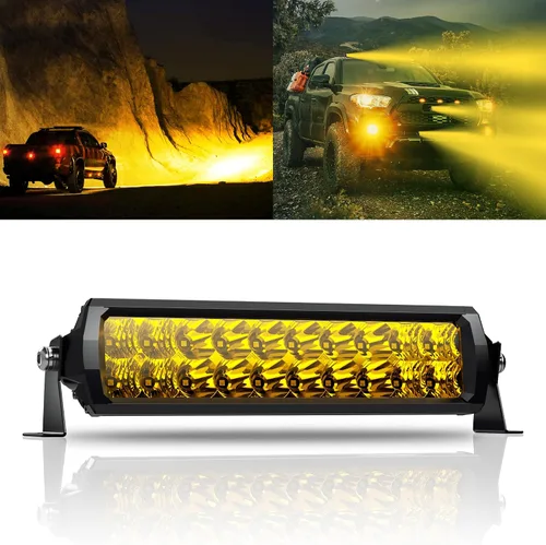 Vista 16 de Barra de luz LED de 12 pulgadas EK ENNOKING de doble fila, foco marino blanco, alta luminosidad, 100 W, luz LED de haz puntual y de inundación, luz