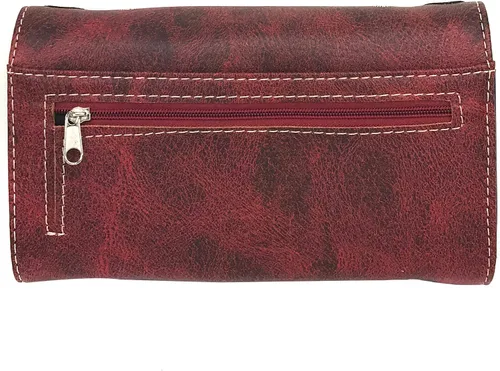 Vista 4 de Zelris Western Mustang Horse Turquesa Mujeres Crossbody Muñeca Trifold Wallet