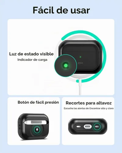 Vista 9 de ESR Funda para AirPods Pro 2, Compatible con Funda de Airpods Pro de 2ª / 1ª Generación (2023/2022/2019), Compatible con MagSafe, Cubierta de Negro