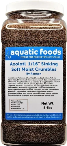 Vista 6 de Axolotl Food 1/16" suave húmedo hundiendo salmón desmoronado para bebé axolotl también camarones, caracoles, cangrejos, cangrejos de río, peces
