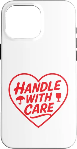 Vista 19 de Handle with Care - Cute Heart Warning Design Case for iPhone 17