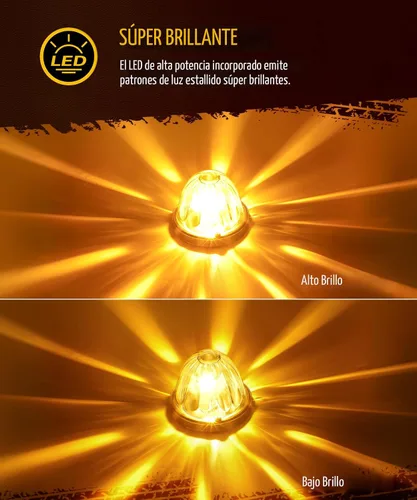 Vista 2 de Partsam 2 luces de cristal de sandía [patentadas] con lente transparente ámbar LED de marcador lateral luces intermitentes con bisel de repuesto