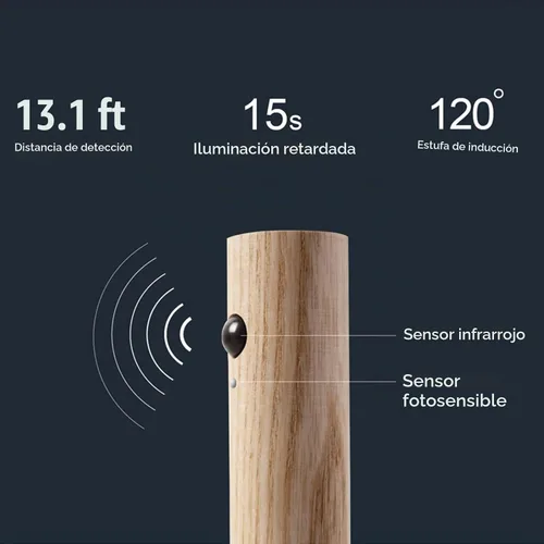 Vista 9 de Luces nocturnas con sensor de movimiento de madera LANDGOO