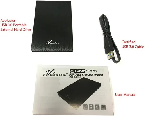 Vista 4 de Avolusion® HD250U3 1TB Ultra Slim SuperSpeed USB 3.0 Disco duro externo portátil (Mac OS formateado) (negro)