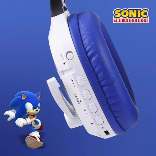 Vista 5 de Sonic The Hedgehog - Auriculares inalámbricos para juegos con Bluetooth, baja latencia, almohadillas acolchadas, micrófono Boom para PC, teléfono