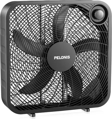 Vista 9 de PELONIS Ventilador de caja de 3 velocidades de 20 pulgadas para dormitorio Negro