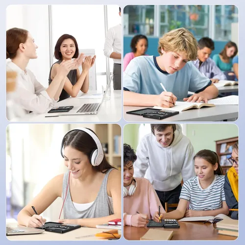 Vista 6 de Calculadora científica recargable ROATEE 991ES MAX, CalcNote Multivista de 4 líneas con pantalla LCD, bloc de notas de escritura plegable portátil