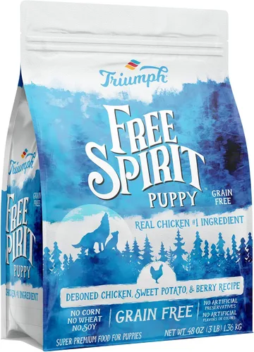 Vista 4 de Triumph Alimento para perros de pavo, guisantes y batata sin granos, bolsa de 26 libras
