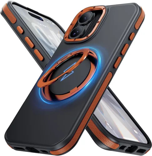 Vista 82 de Funda con soporte de anillo de 360° para iPhone 16E/17E con 2 protectores de pantalla, compatible con MagSafe, antiamarilleo y resistente a
