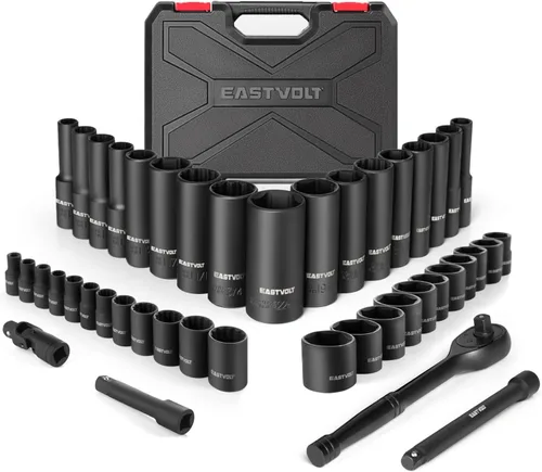 Vista 2 de Eastvolt Kits de herramientas mecánicas (ASK06) y juego de llaves de trinquete de cabeza flexible de 12 piezas